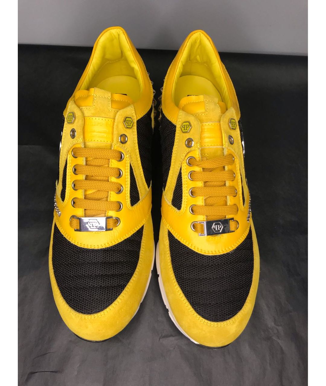 PHILIPP PLEIN Желтые низкие кроссовки / кеды, фото 4