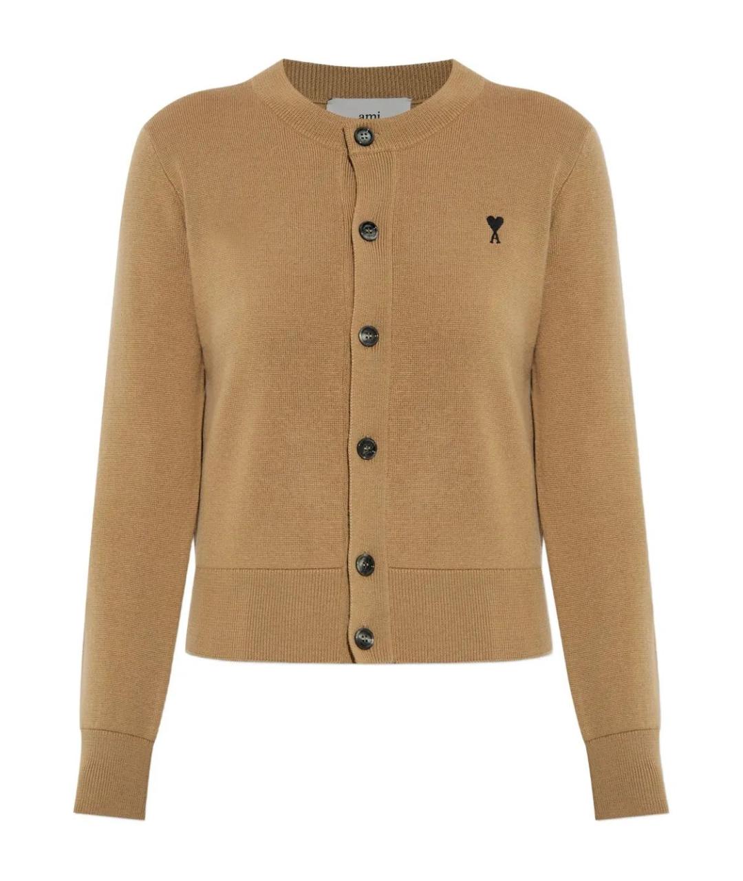 Ami Paris Бежевый шерстяной кардиган, фото 1