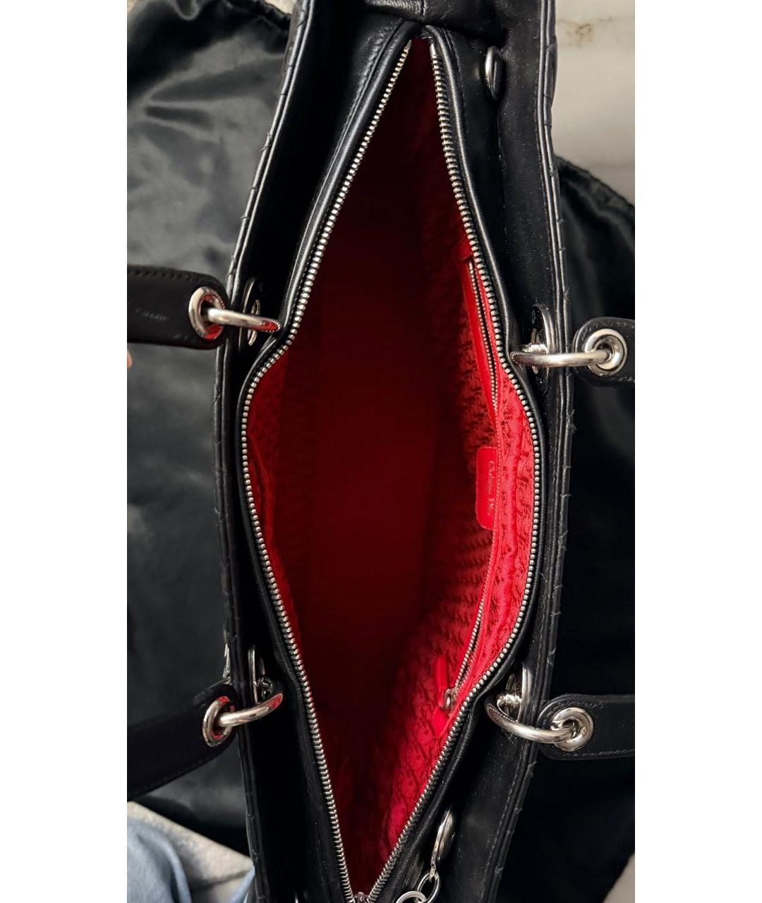 CHRISTIAN DIOR Черная кожаная сумка с короткими ручками, фото 3