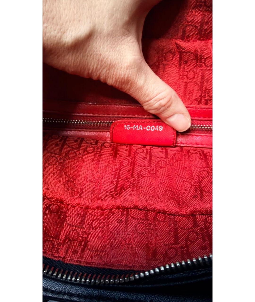 CHRISTIAN DIOR Черная кожаная сумка с короткими ручками, фото 5