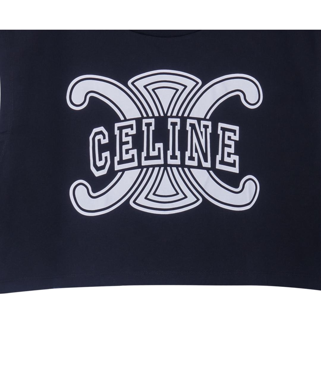 CELINE Черная хлопковая майка, фото 6