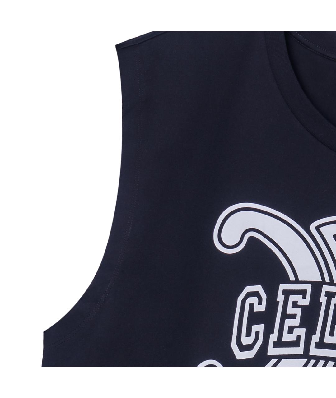 CELINE Черная хлопковая майка, фото 3