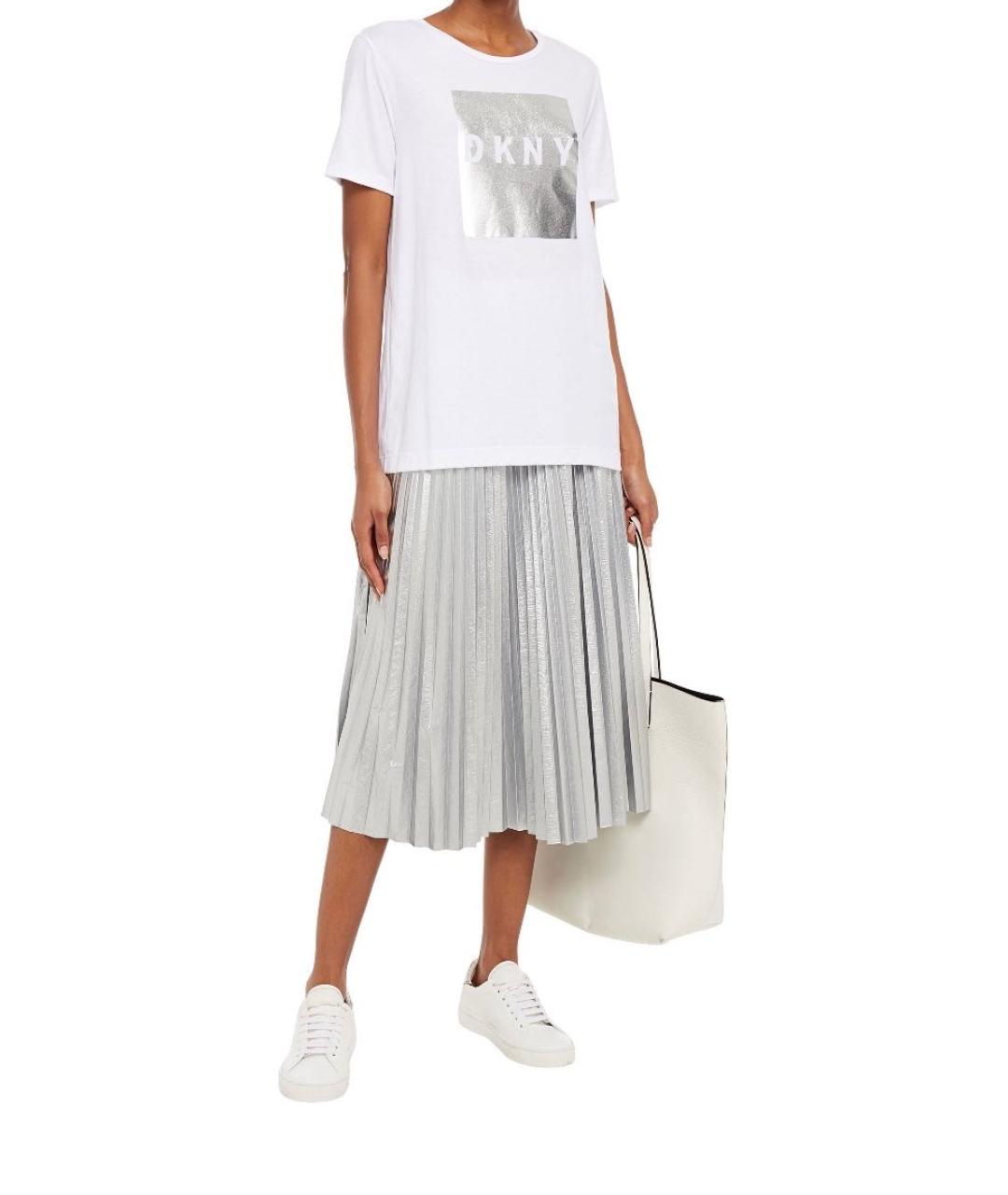 DKNY Белая хлопко-эластановая футболка, фото 2