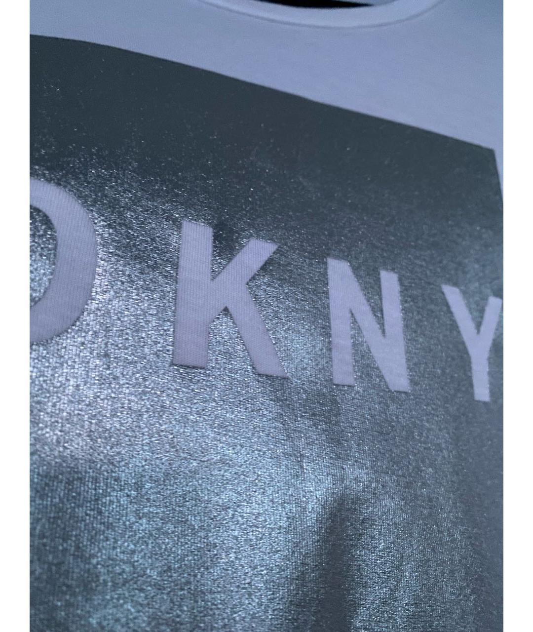 DKNY Белая хлопко-эластановая футболка, фото 5