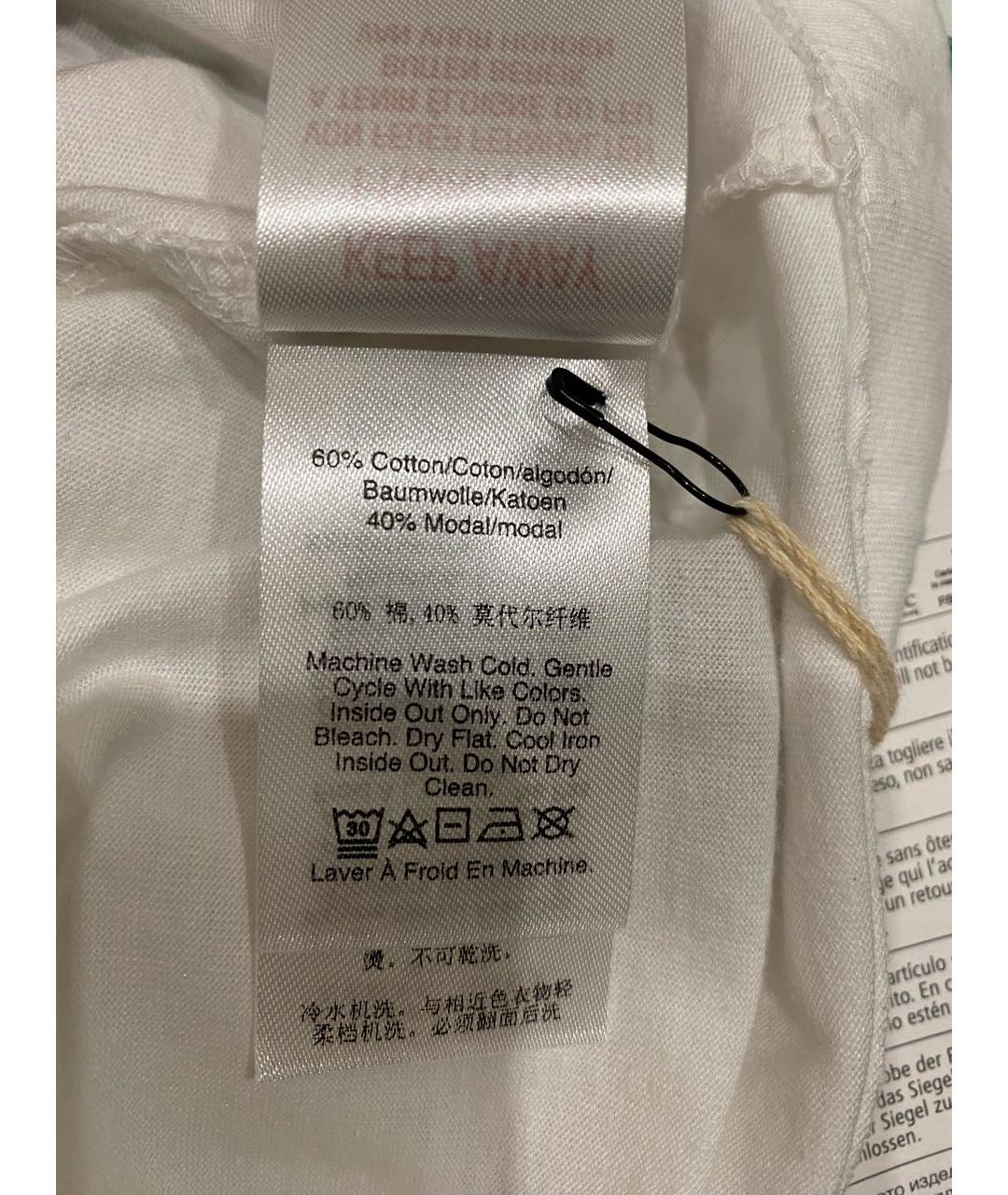 DKNY Белая хлопко-эластановая футболка, фото 8