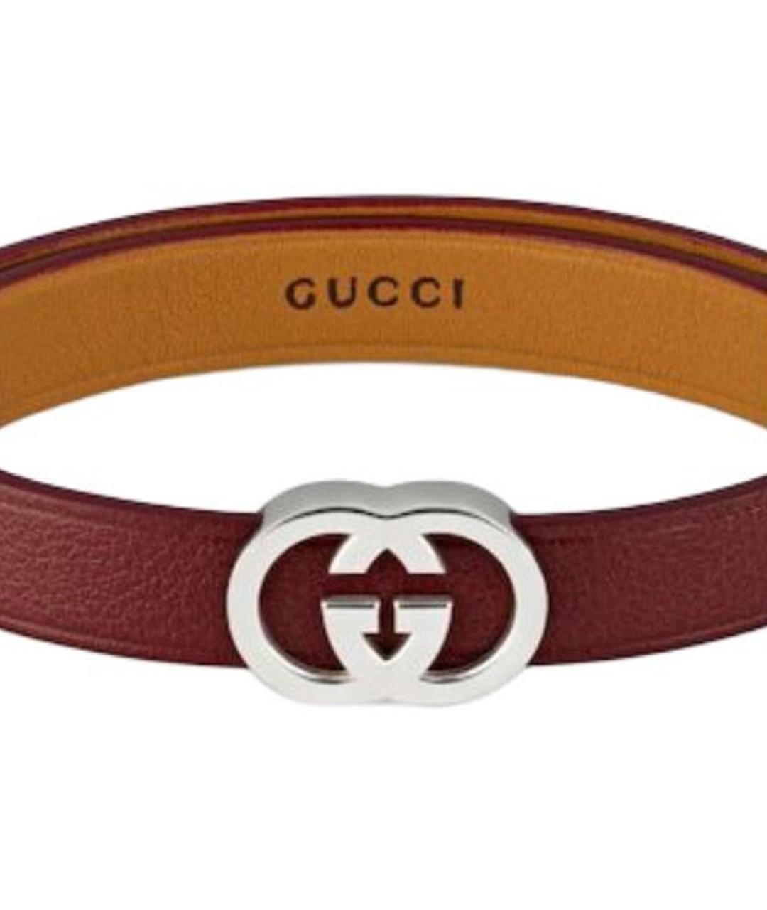 GUCCI Красный кожаный браслет, фото 2