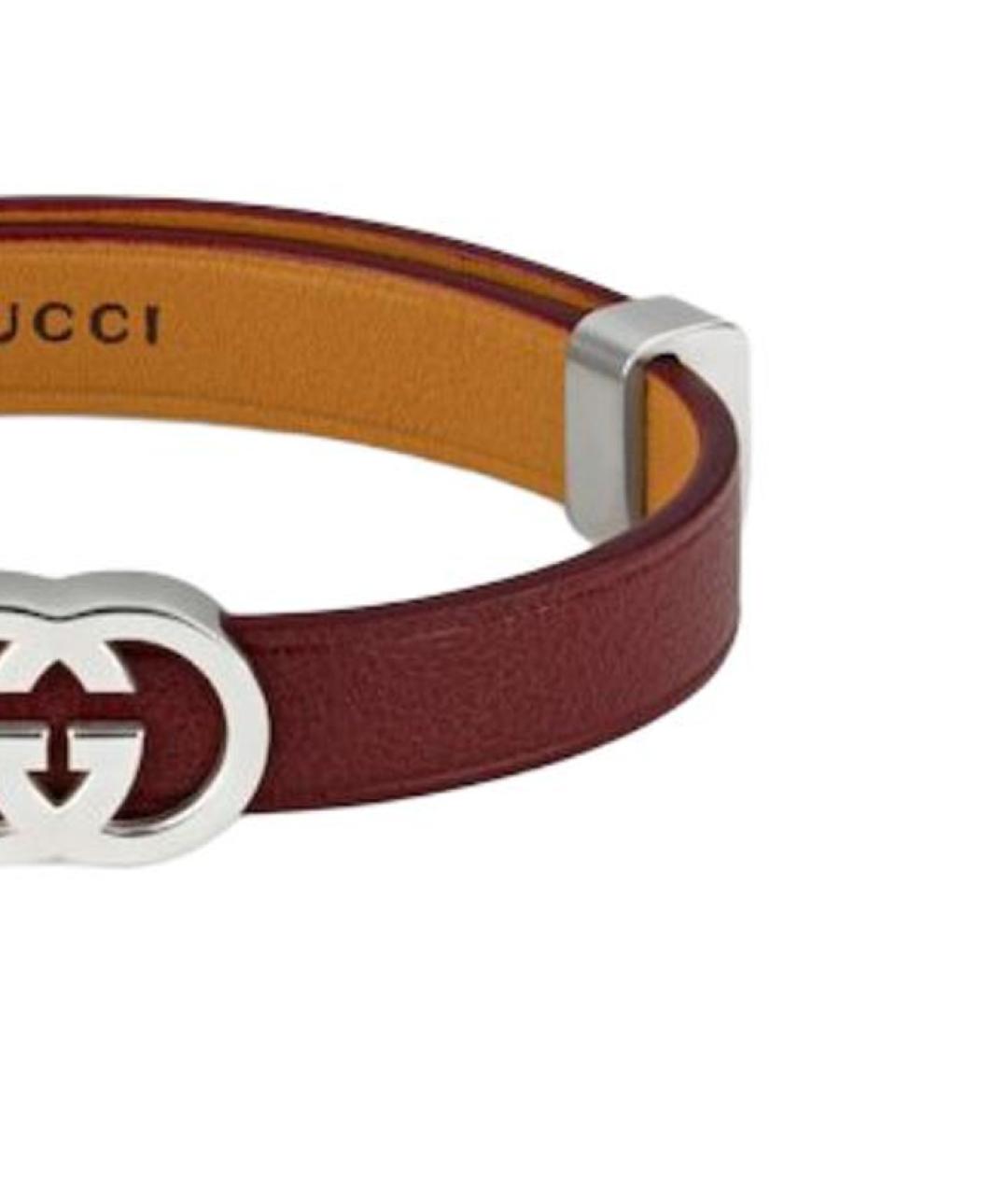 GUCCI Красный кожаный браслет, фото 3