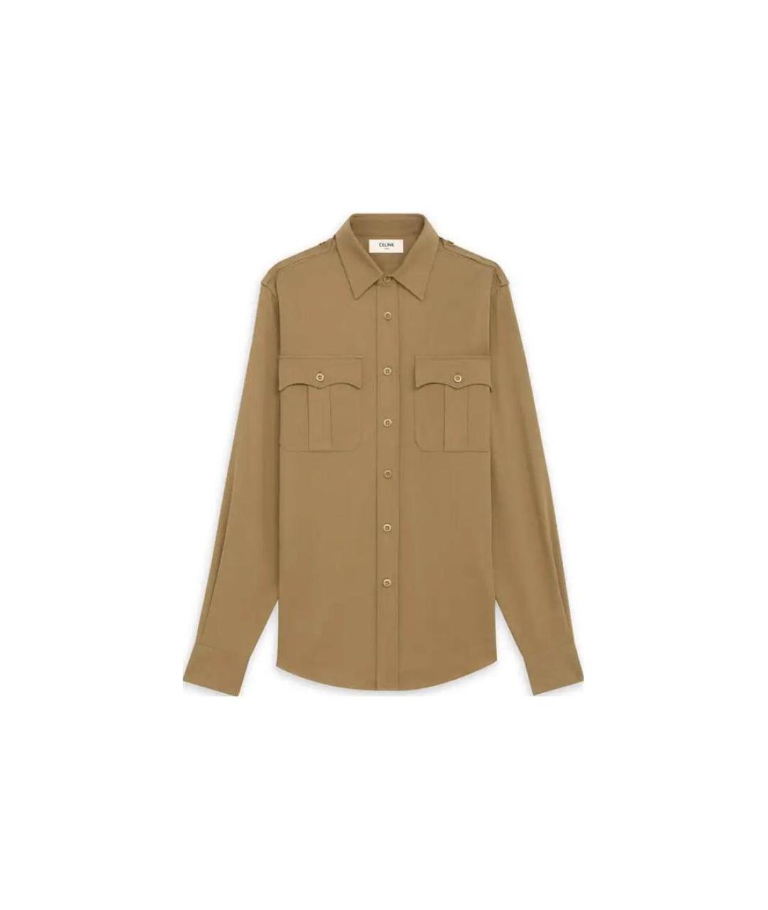 CELINE Коричневая хлопковая кэжуал рубашка, фото 1