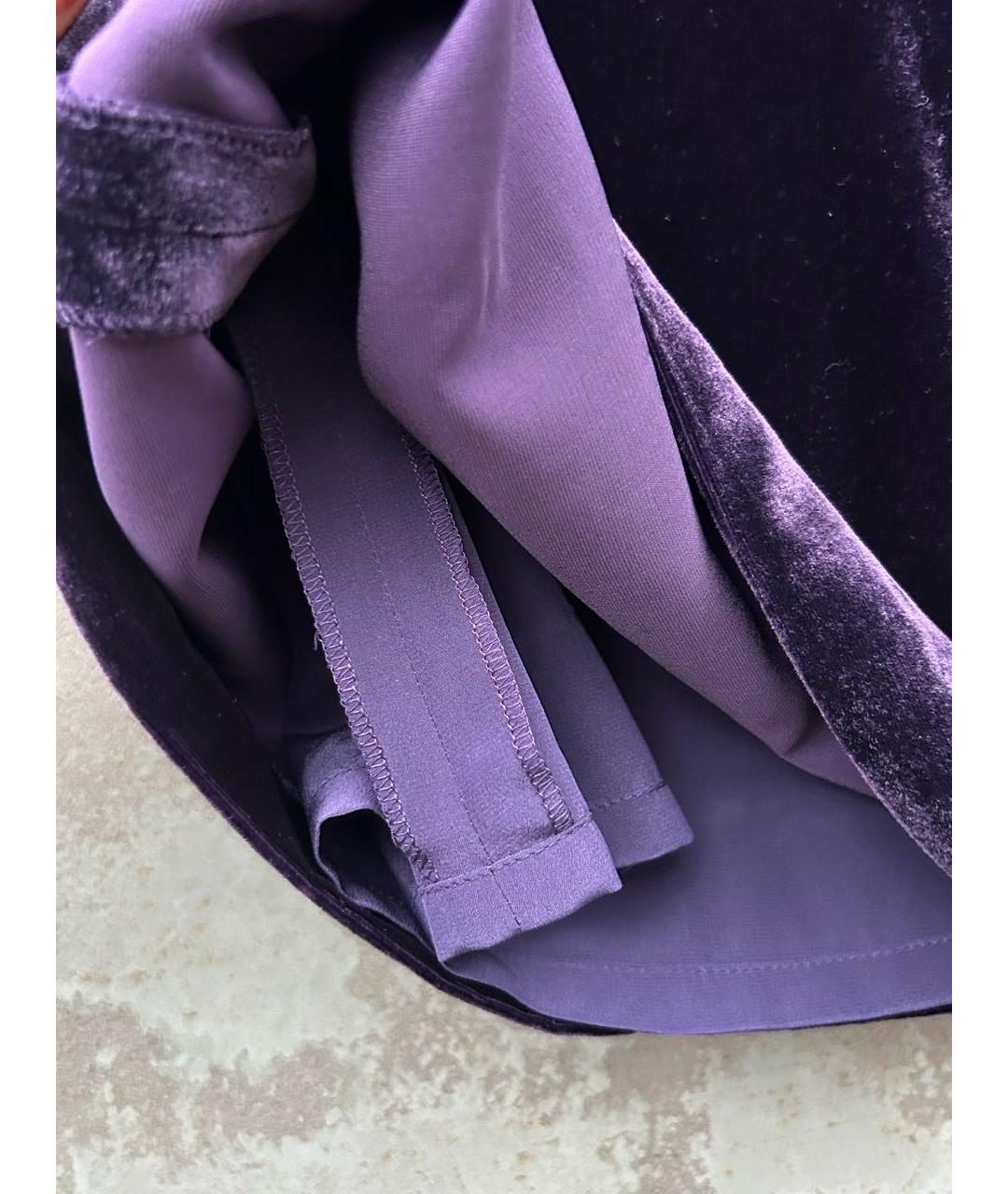 ESCADA Фиолетовая бархатная юбка миди, фото 5