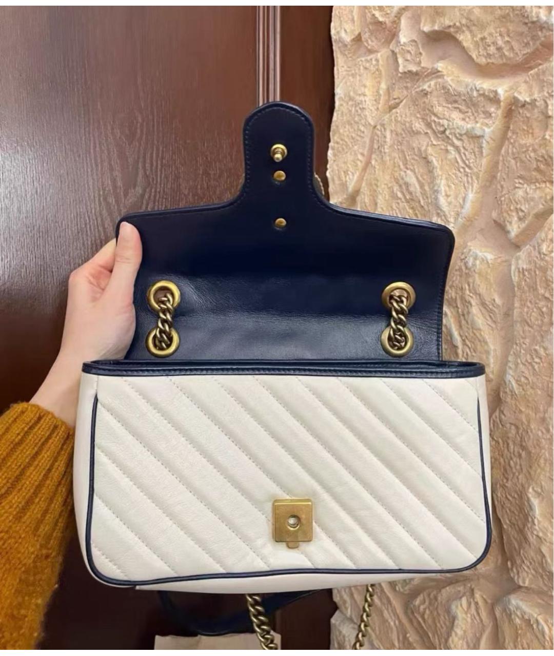 GUCCI Бежевая кожаная сумка через плечо, фото 4