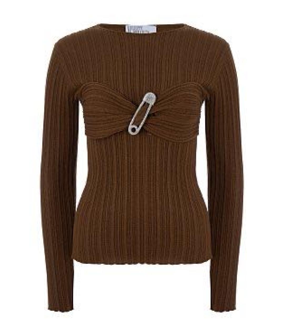 GIUSEPPE DI MORABITO Коричневый шерстяной джемпер / свитер, фото 1