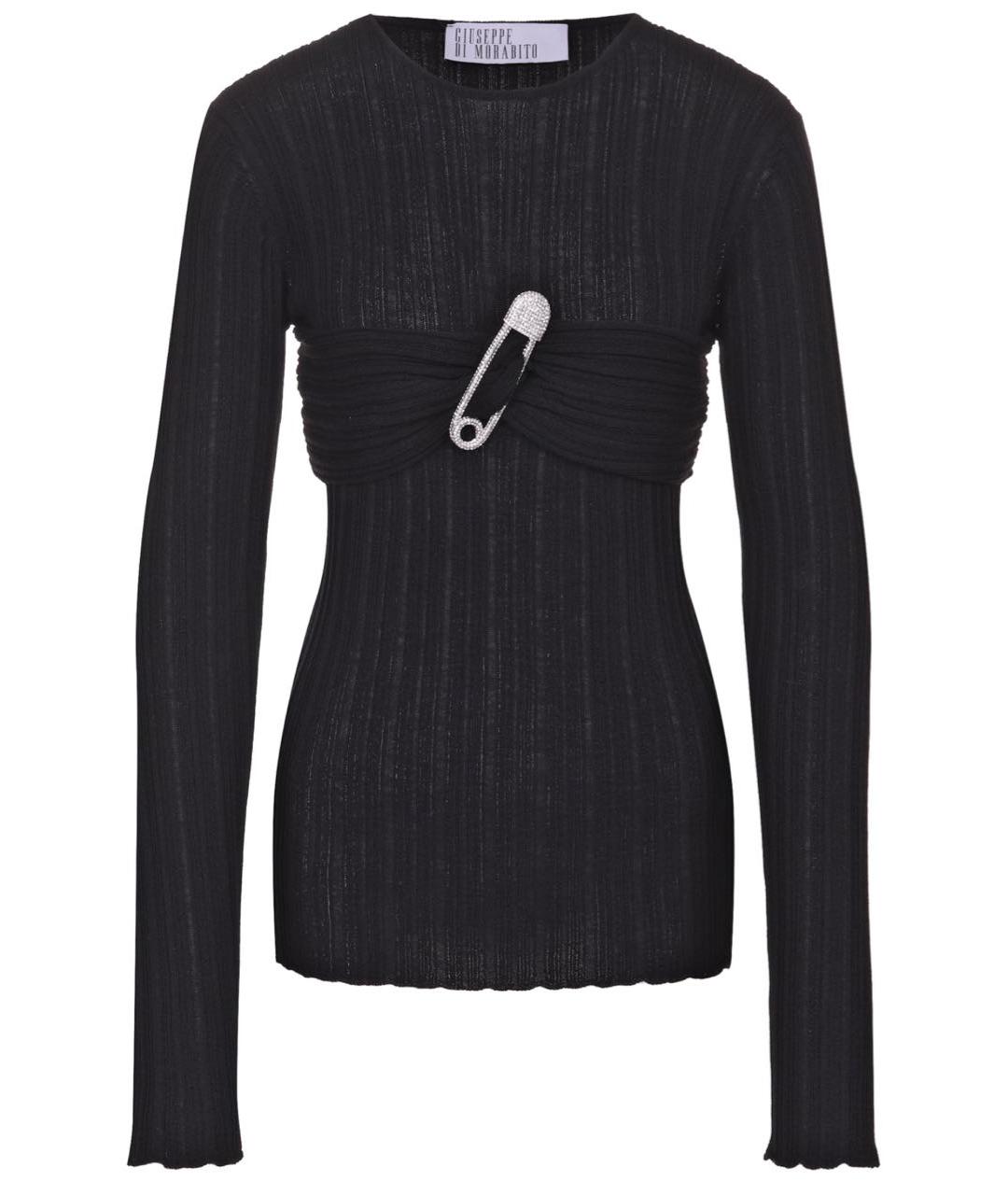 GIUSEPPE DI MORABITO Черный шерстяной джемпер / свитер, фото 1