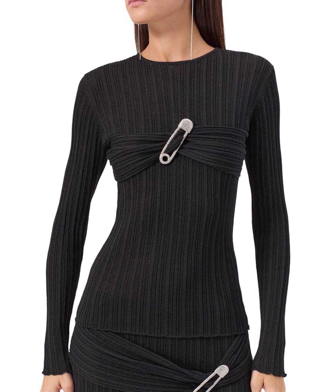 GIUSEPPE DI MORABITO Черный шерстяной джемпер / свитер, фото 2