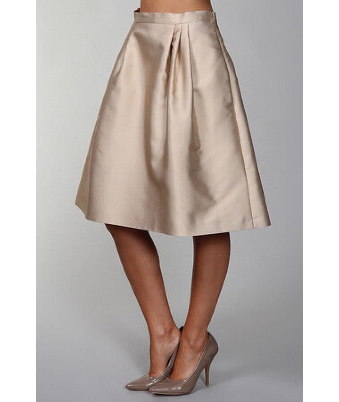 MAX MARA STUDIO Бежевая полиэстеровая юбка миди, фото 4