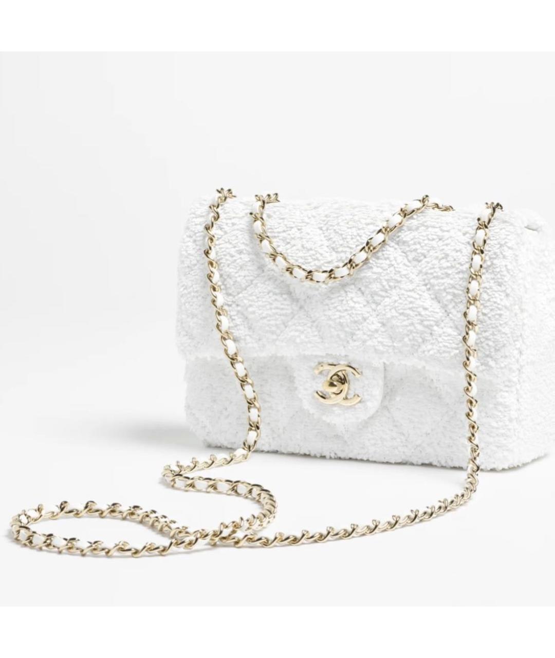 CHANEL Белая сумка с короткими ручками, фото 3