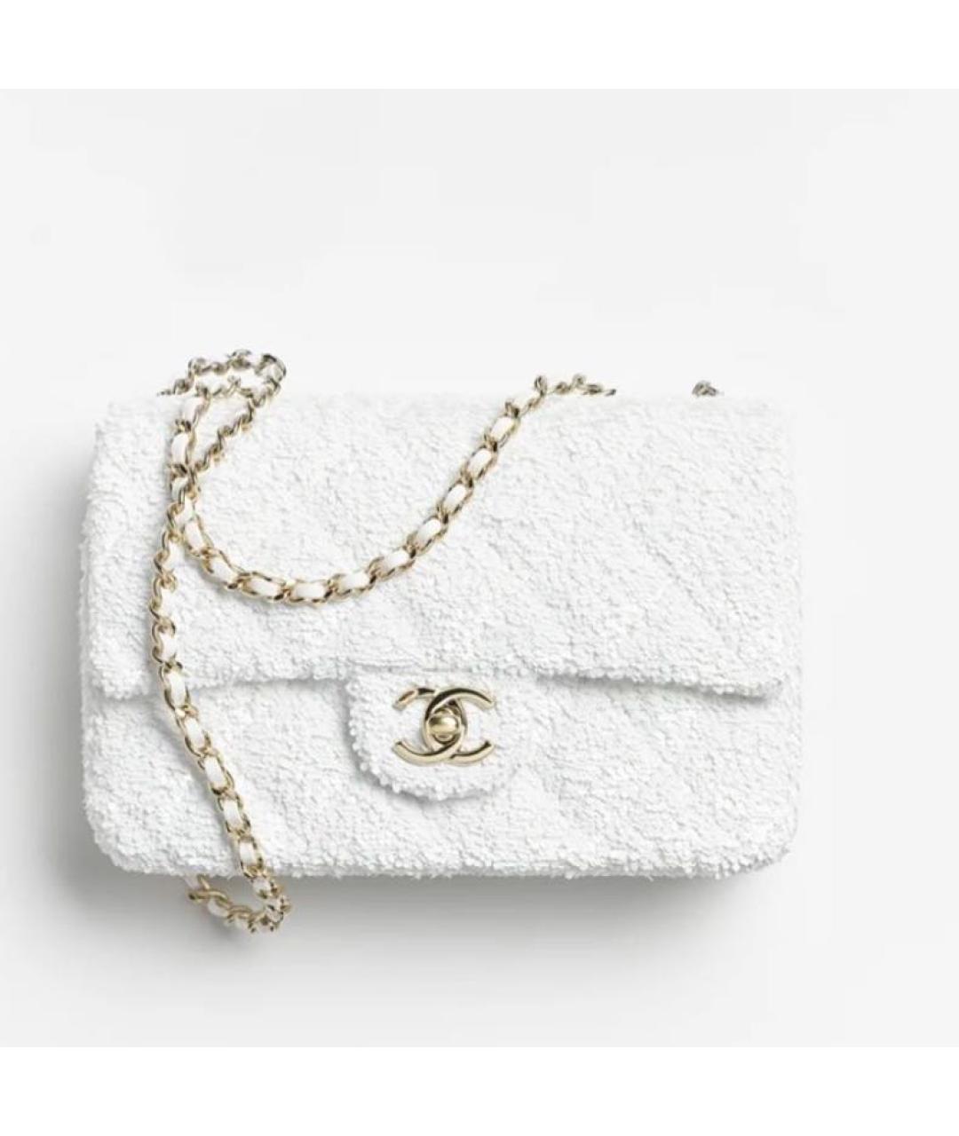 CHANEL Белая сумка с короткими ручками, фото 6