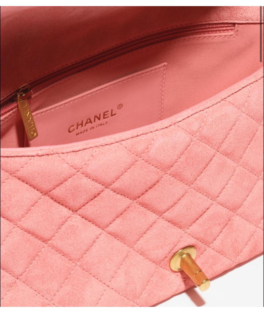 CHANEL Коралловая замшевая сумка с короткими ручками, фото 3