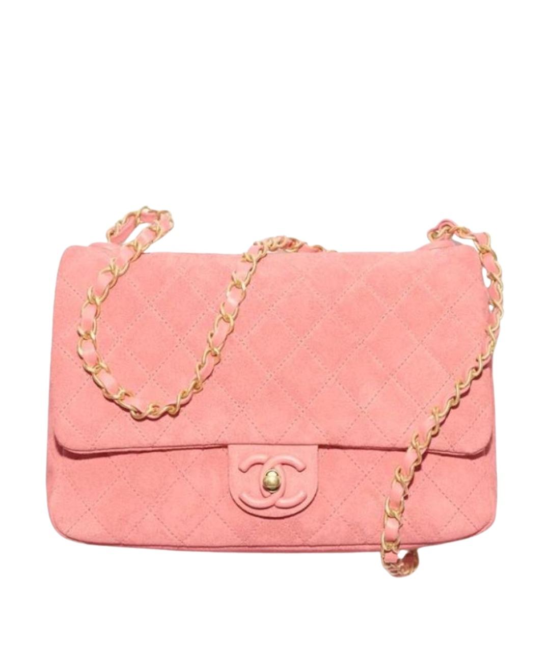 CHANEL Коралловая замшевая сумка с короткими ручками, фото 1