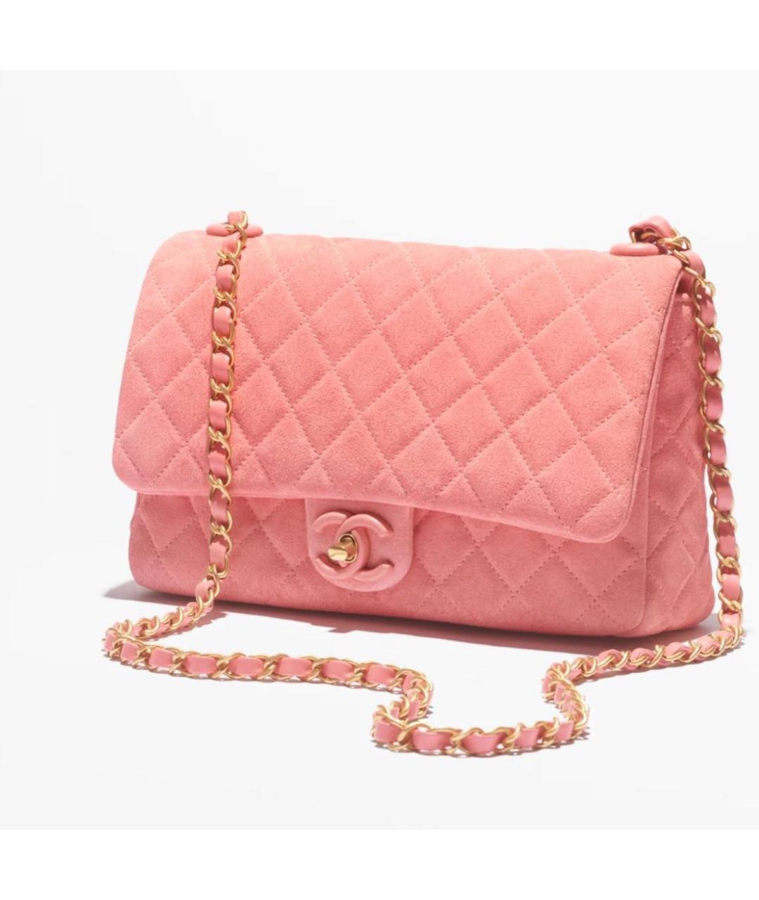 CHANEL Коралловая замшевая сумка с короткими ручками, фото 2