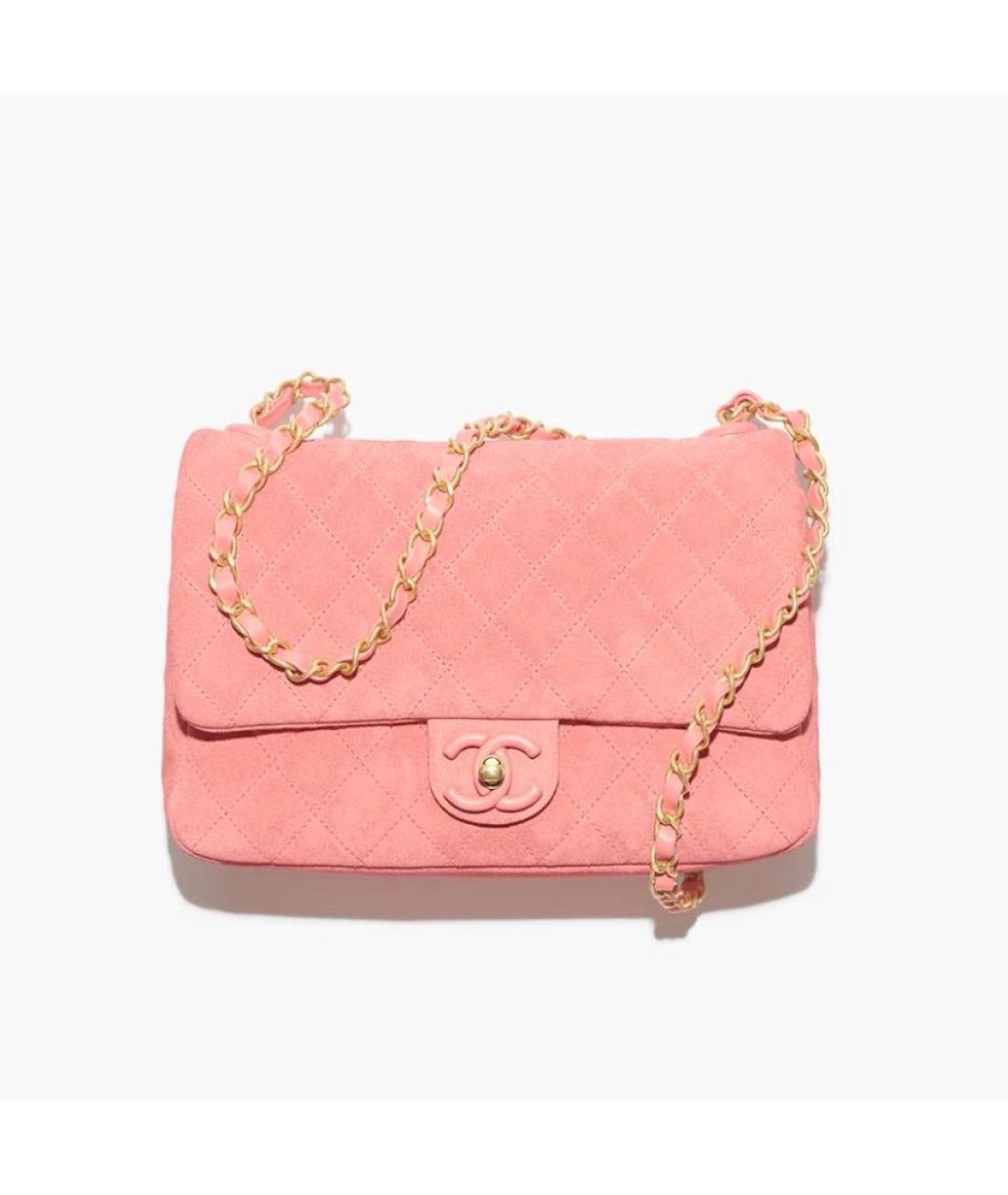 CHANEL Коралловая замшевая сумка с короткими ручками, фото 5