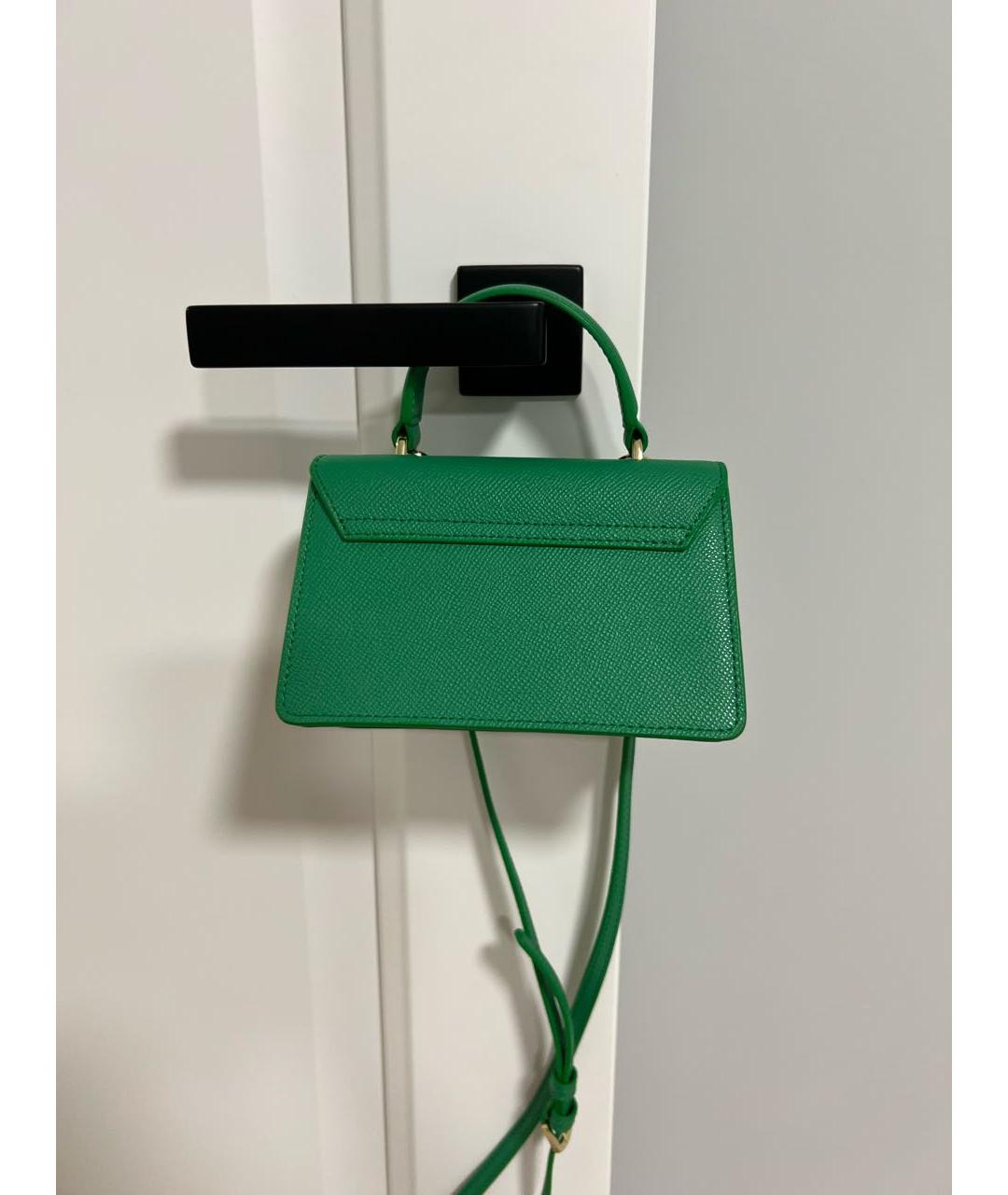 FURLA Зеленая кожаная сумка с короткими ручками, фото 3