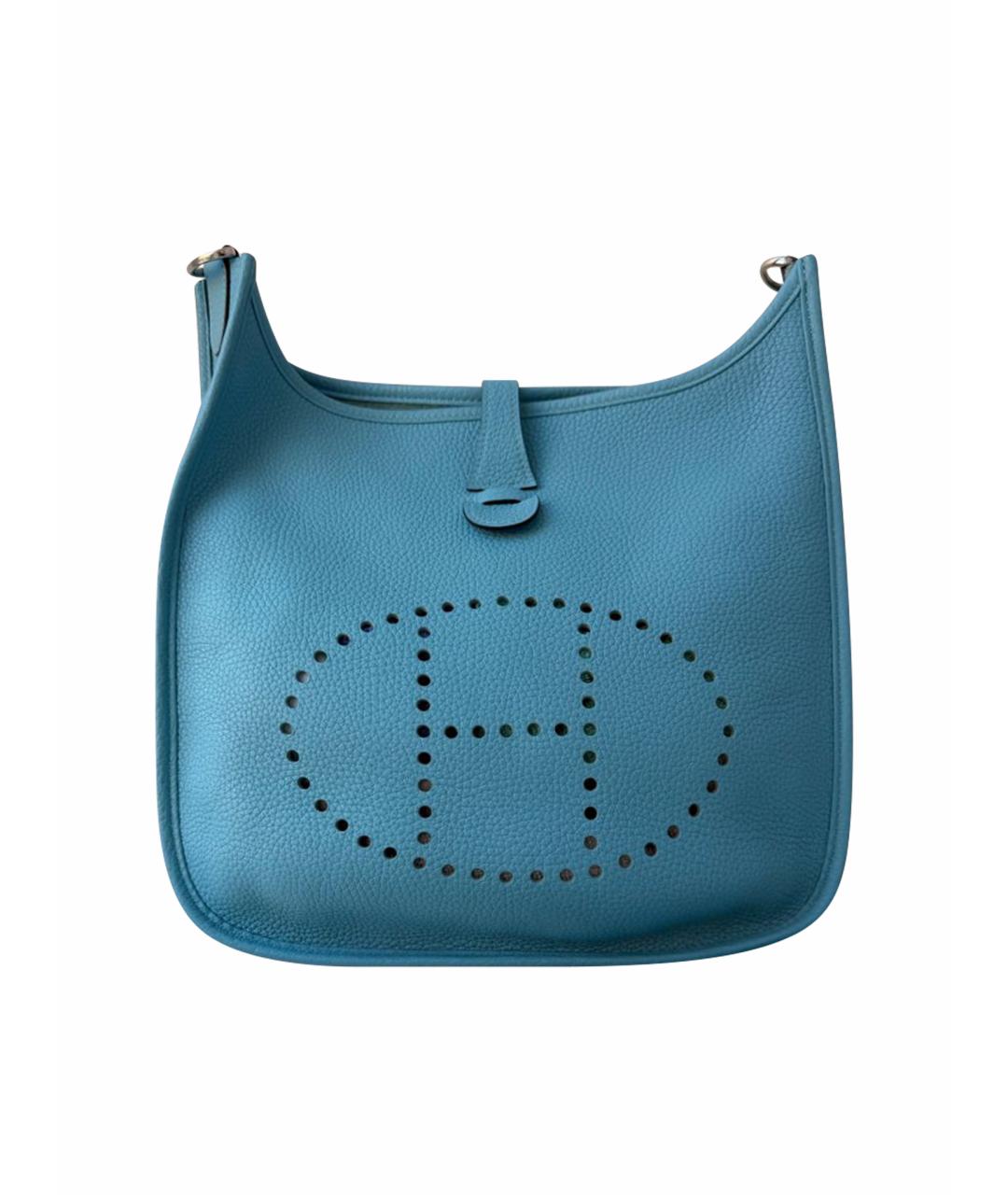 HERMES Голубая кожаная сумка через плечо, фото 1