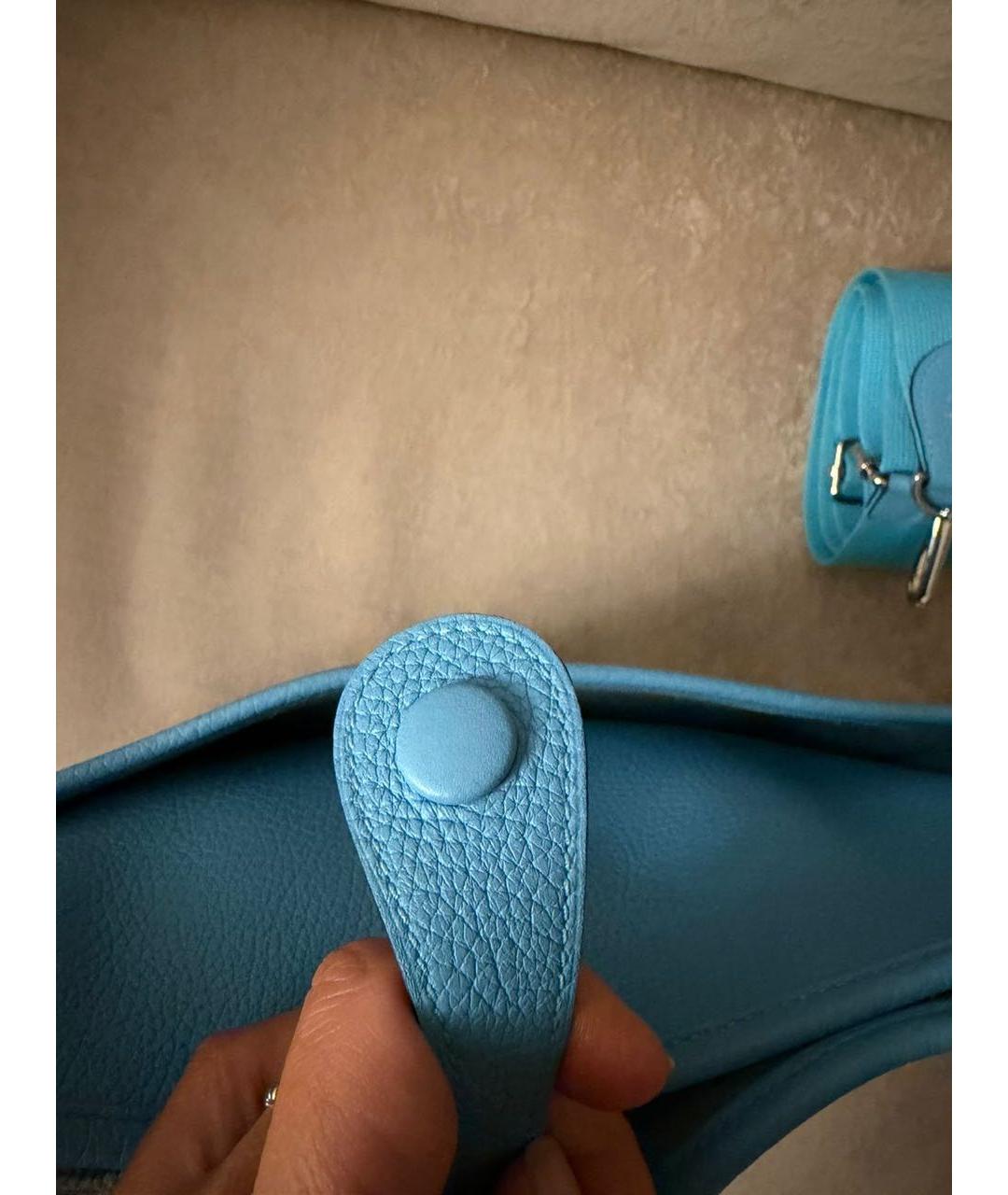 HERMES Голубая кожаная сумка через плечо, фото 3