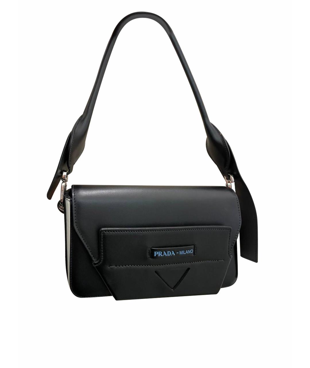 PRADA Черная кожаная сумка с короткими ручками, фото 1