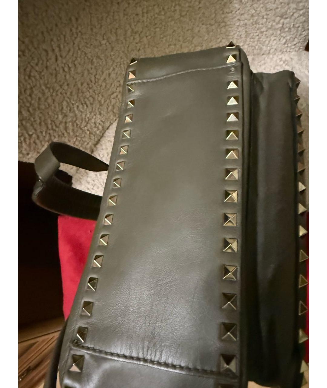 VALENTINO Хаки кожаный рюкзак, фото 5