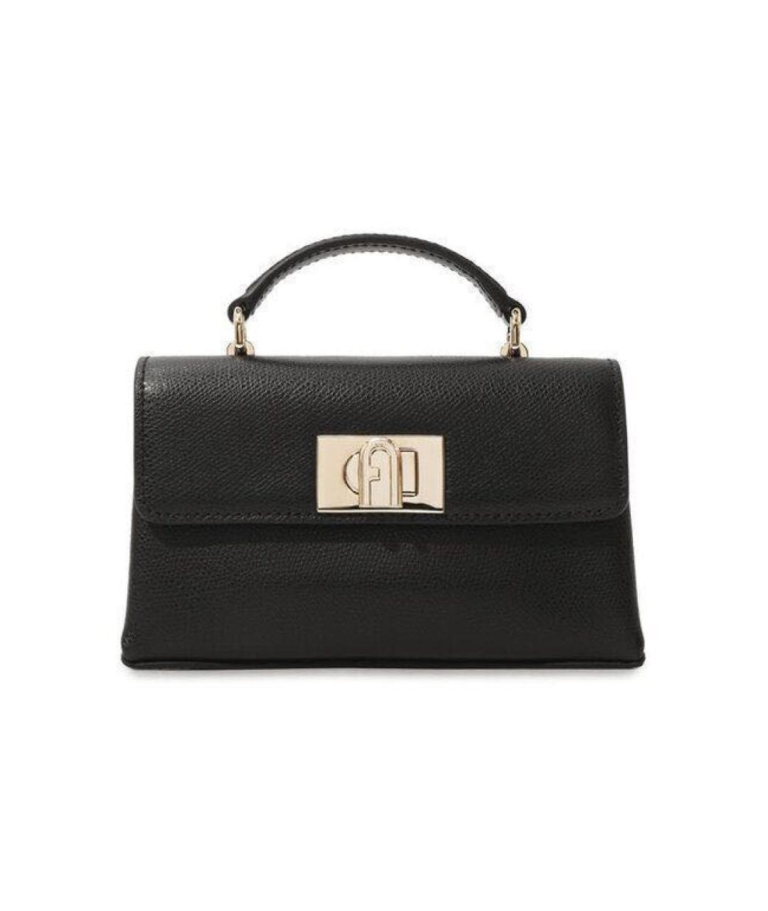 FURLA Черная кожаная сумка через плечо, фото 6