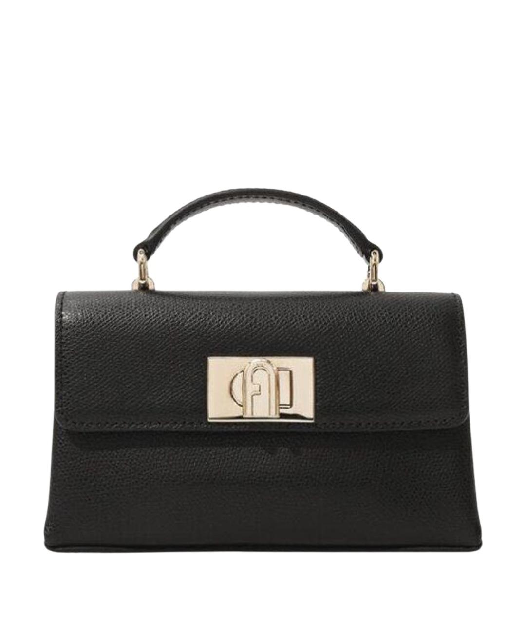 FURLA Черная кожаная сумка через плечо, фото 1