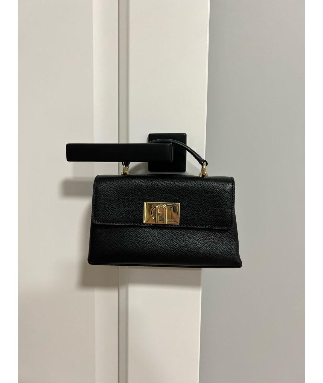 FURLA Черная кожаная сумка через плечо, фото 3