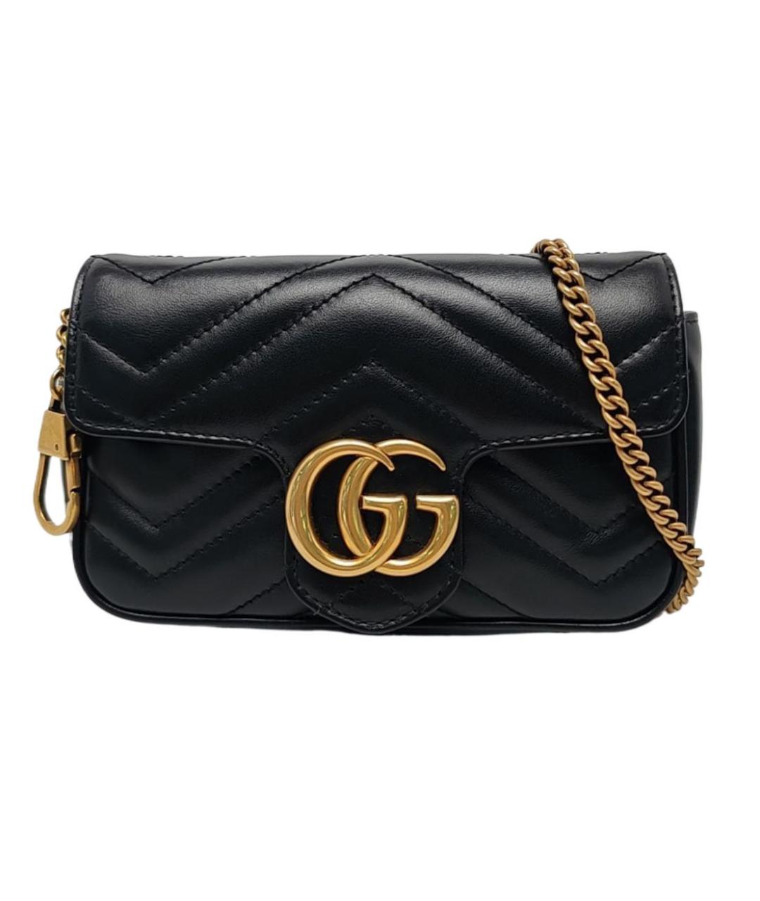 GUCCI Черная кожаная сумка через плечо, фото 5