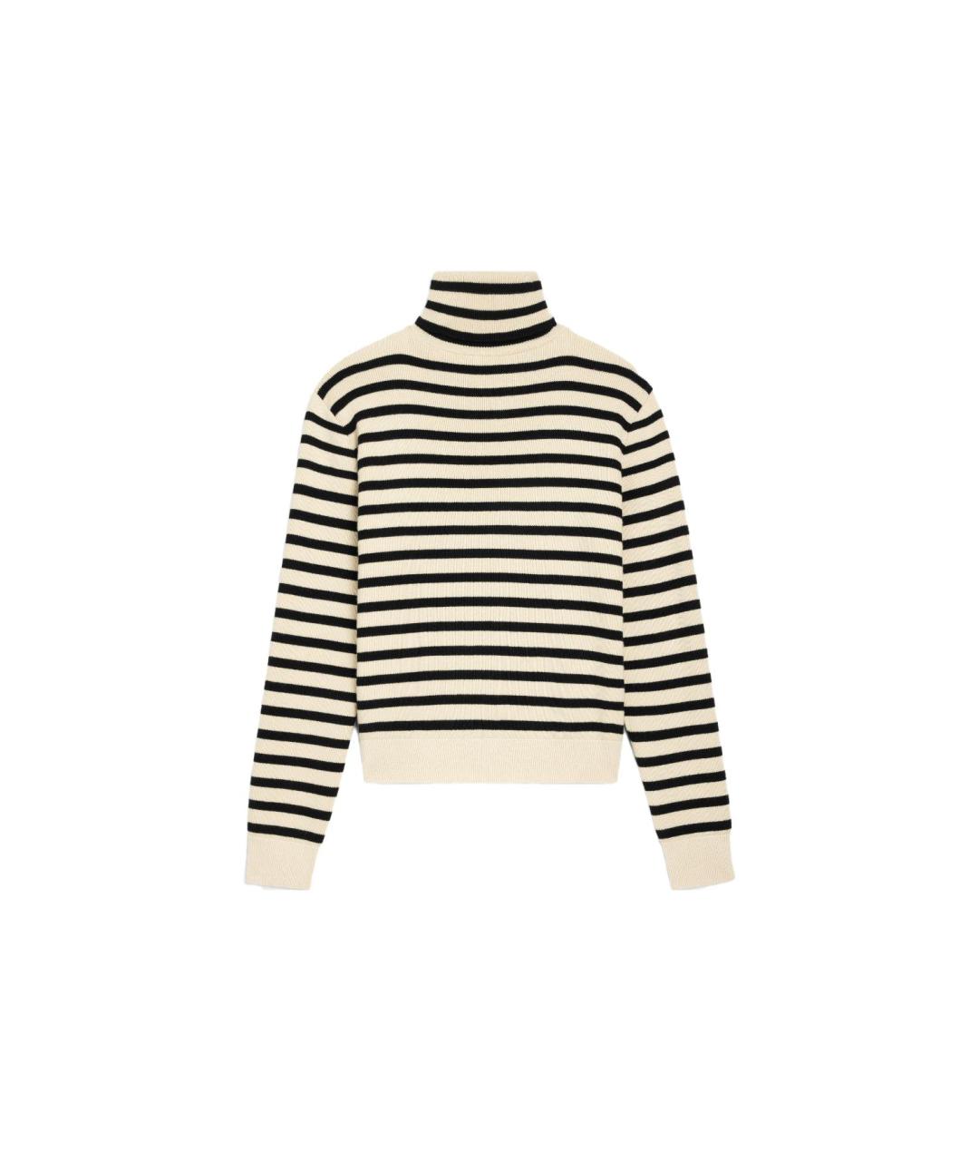 CELINE Бежевый шерстяной джемпер / свитер, фото 2