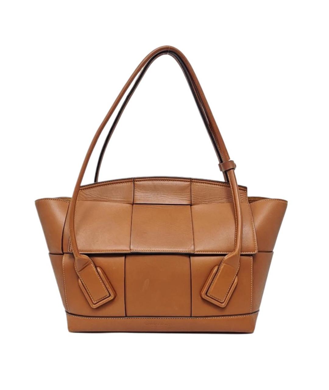 BOTTEGA VENETA Коричневая кожаная сумка через плечо, фото 4