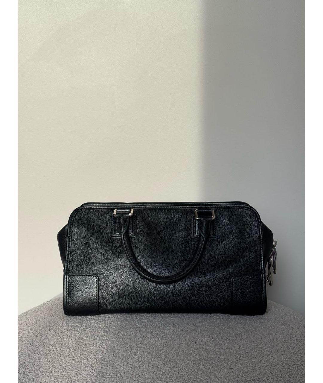 LOEWE Черная кожаная сумка с короткими ручками, фото 3