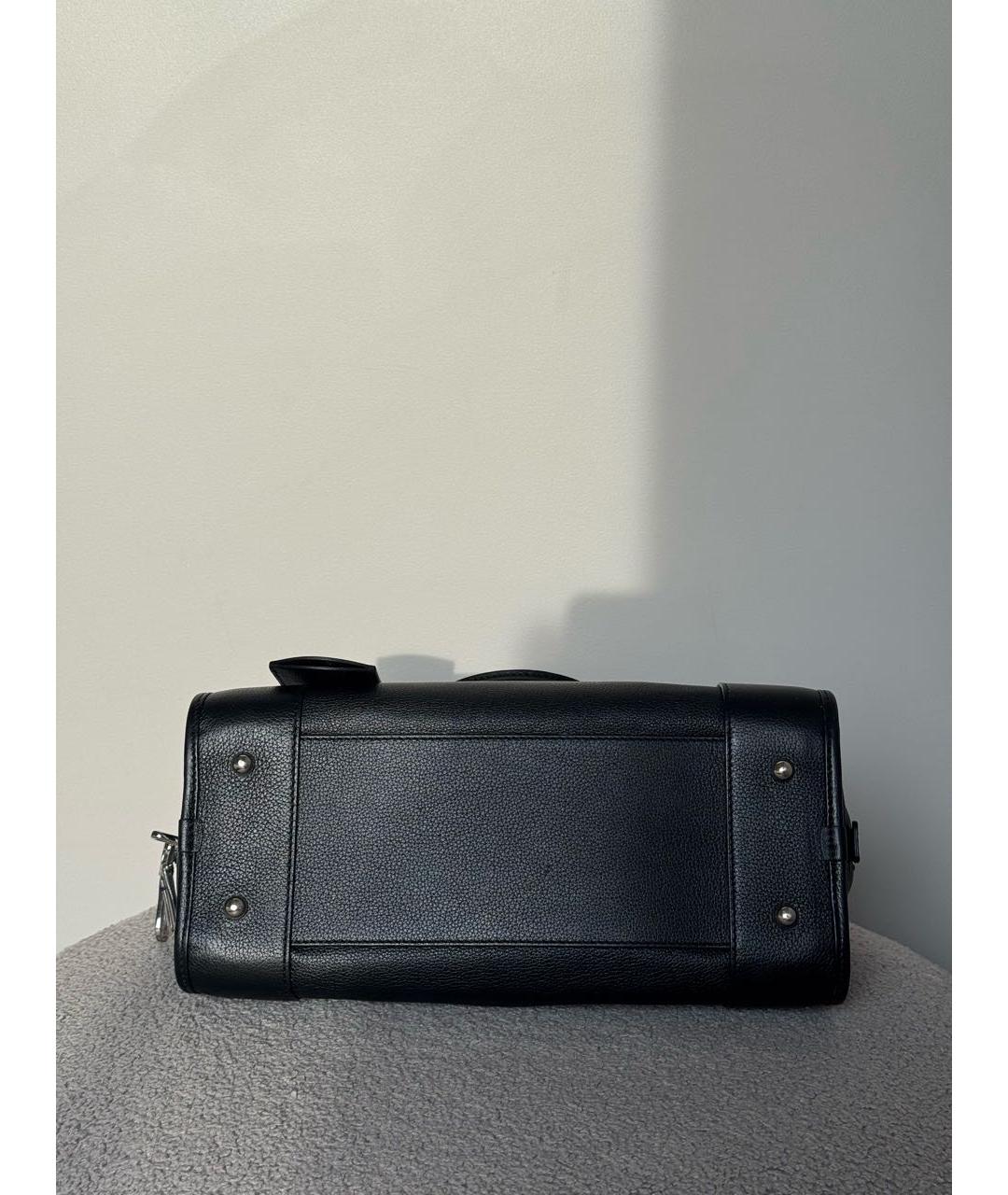 LOEWE Черная кожаная сумка с короткими ручками, фото 4