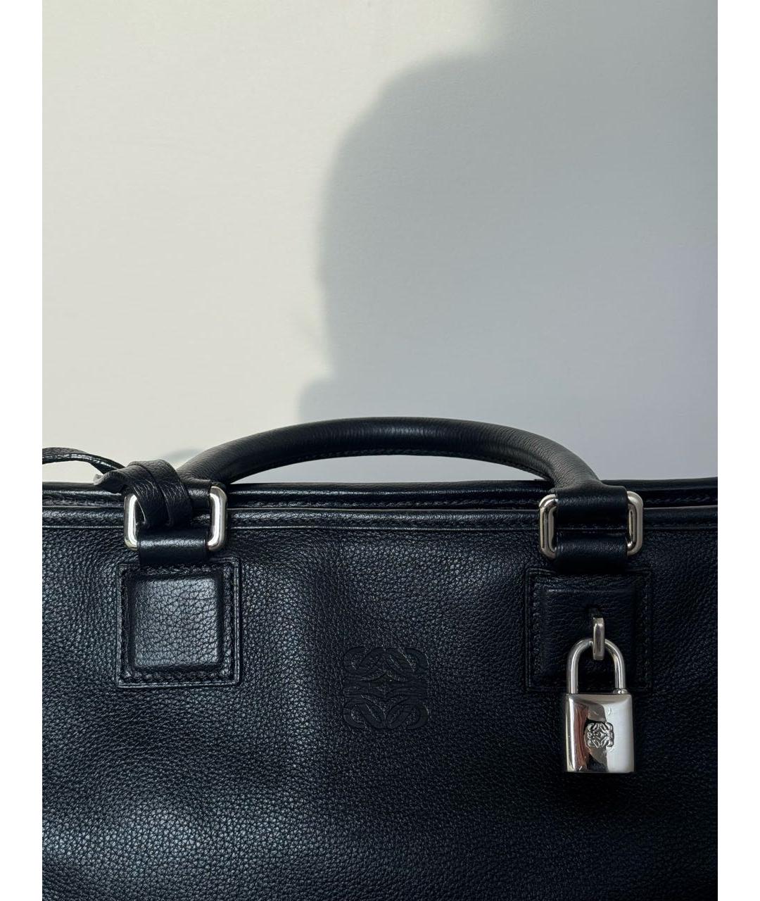 LOEWE Черная кожаная сумка с короткими ручками, фото 5