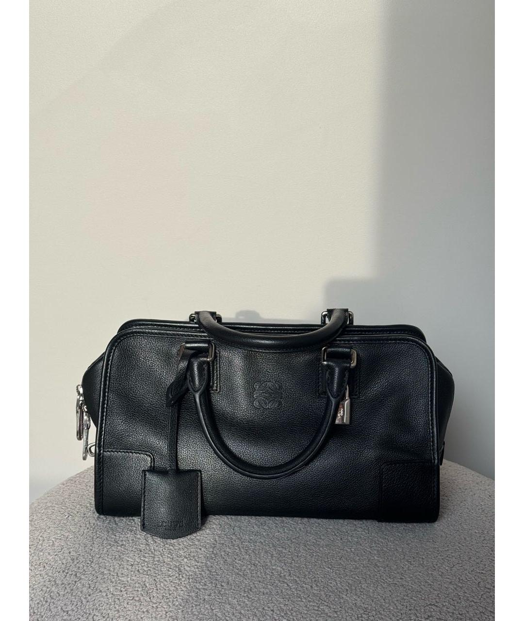 LOEWE Черная кожаная сумка с короткими ручками, фото 2
