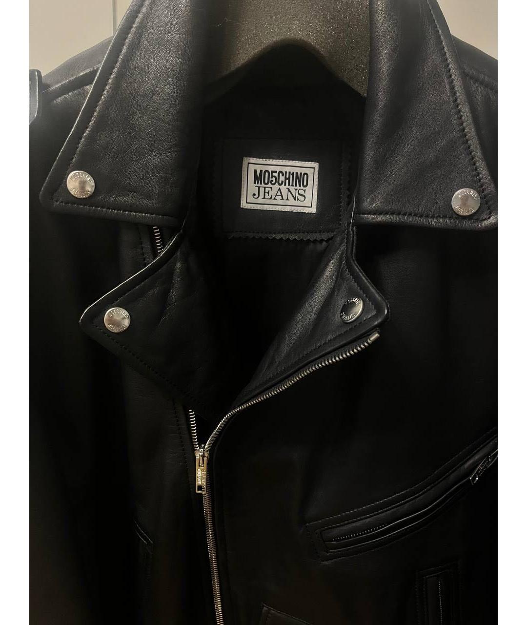 MOSCHINO Черная кожаная куртка, фото 4