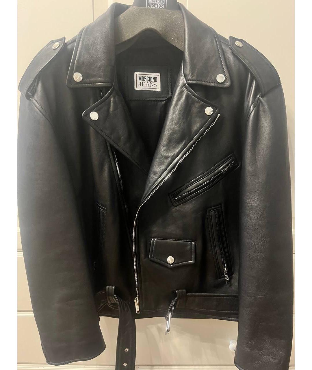 MOSCHINO Черная кожаная куртка, фото 5