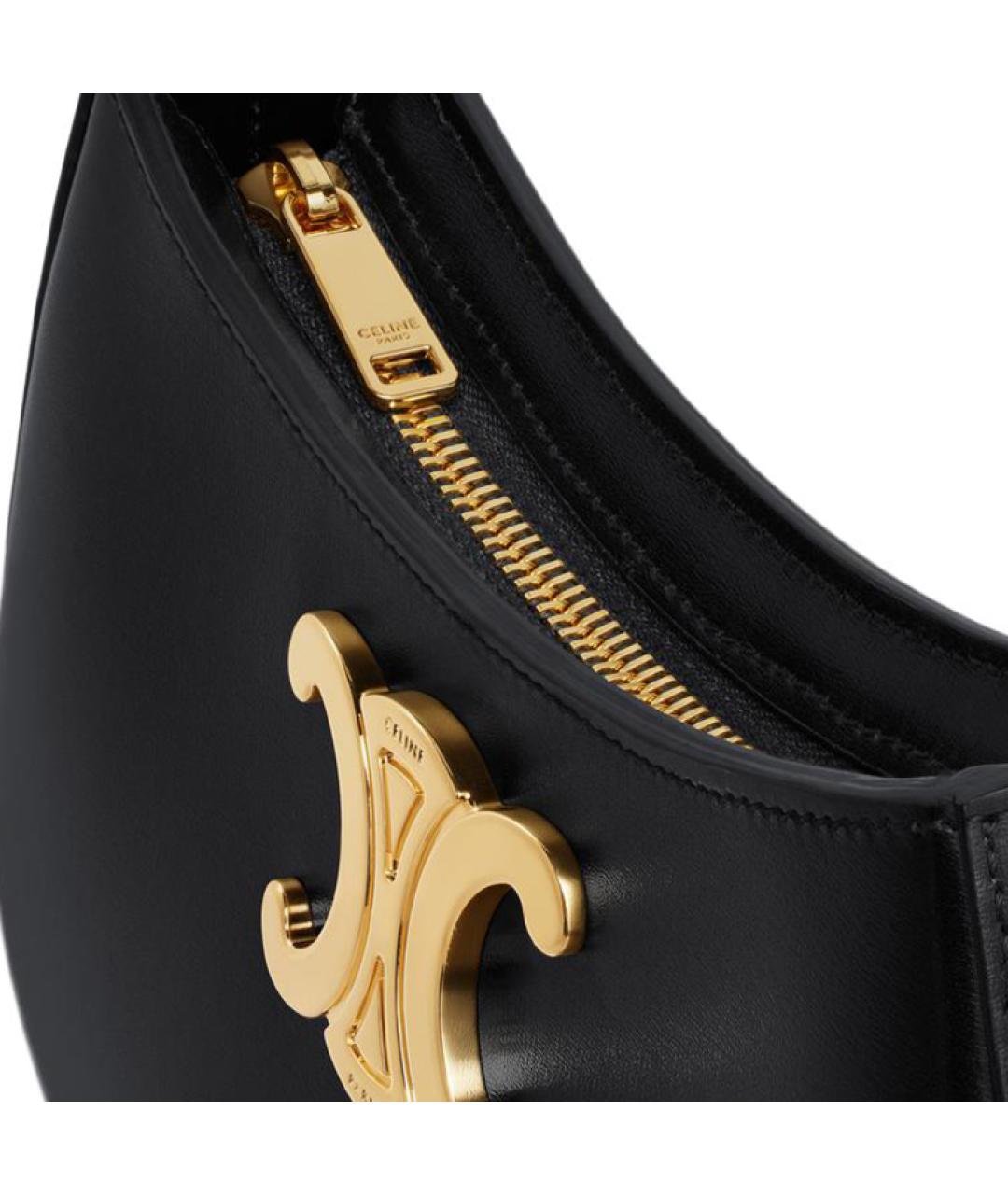 CELINE Черная кожаная сумка через плечо, фото 4