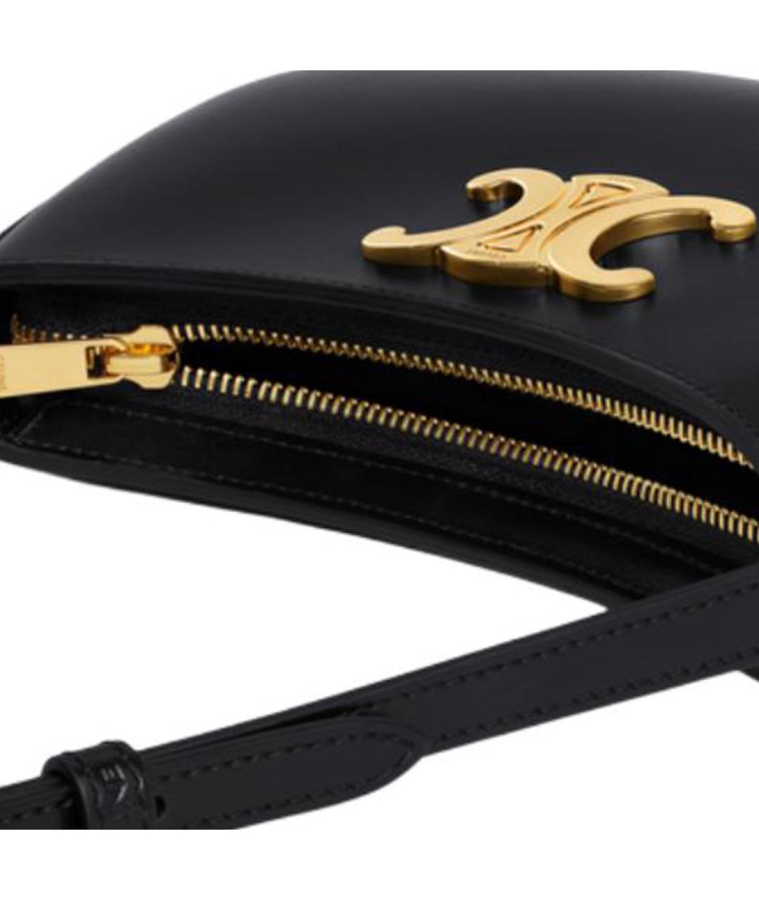 CELINE Черная кожаная сумка через плечо, фото 5