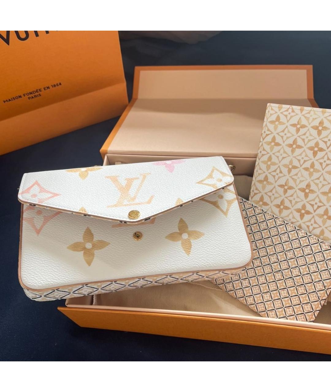 LOUIS VUITTON Белая кожаная сумка через плечо, фото 2