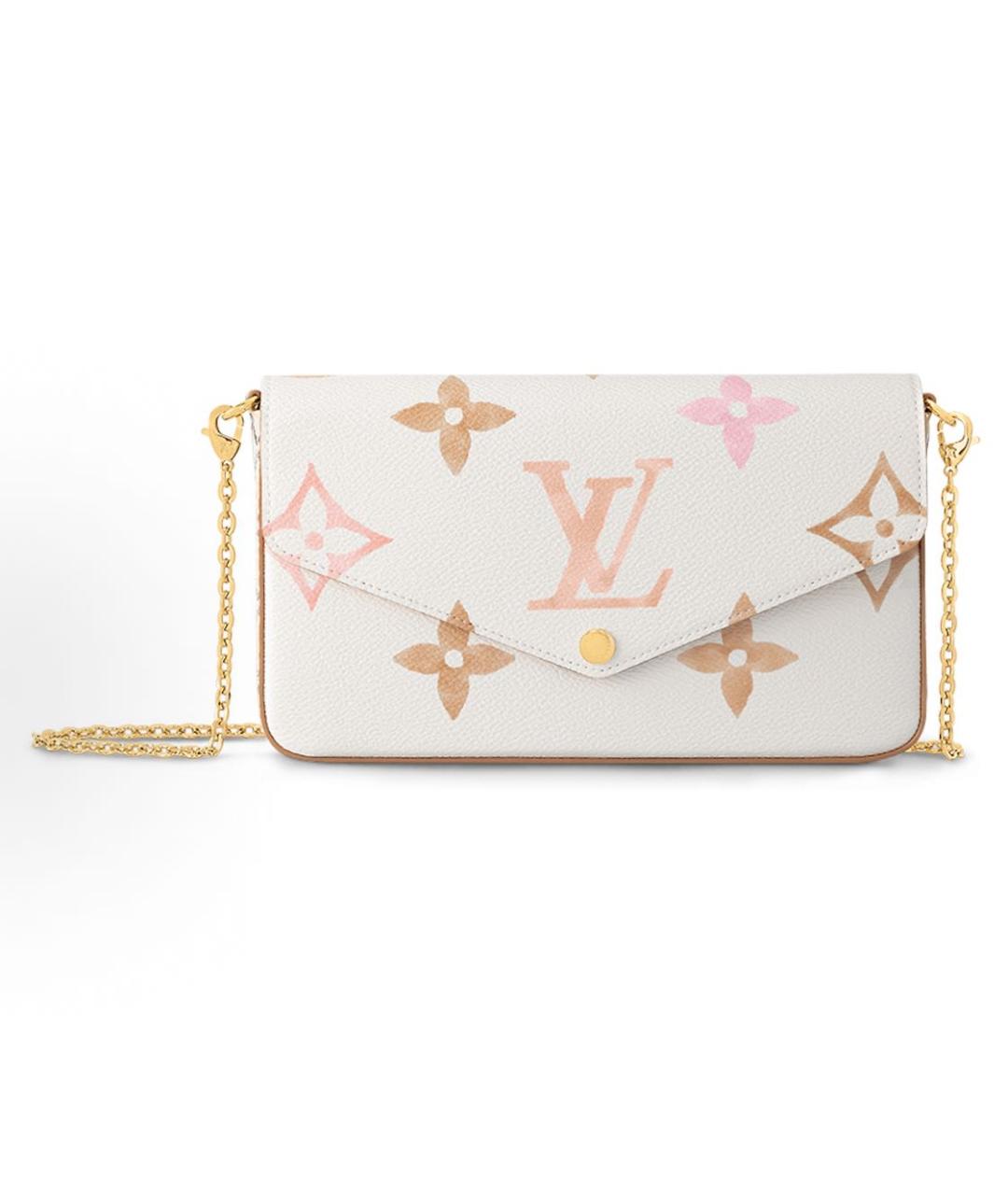 LOUIS VUITTON Белая кожаная сумка через плечо, фото 5