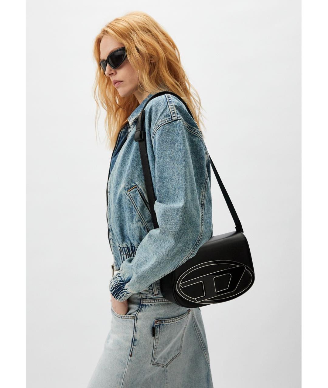 DIESEL Черная кожаная сумка через плечо, фото 8