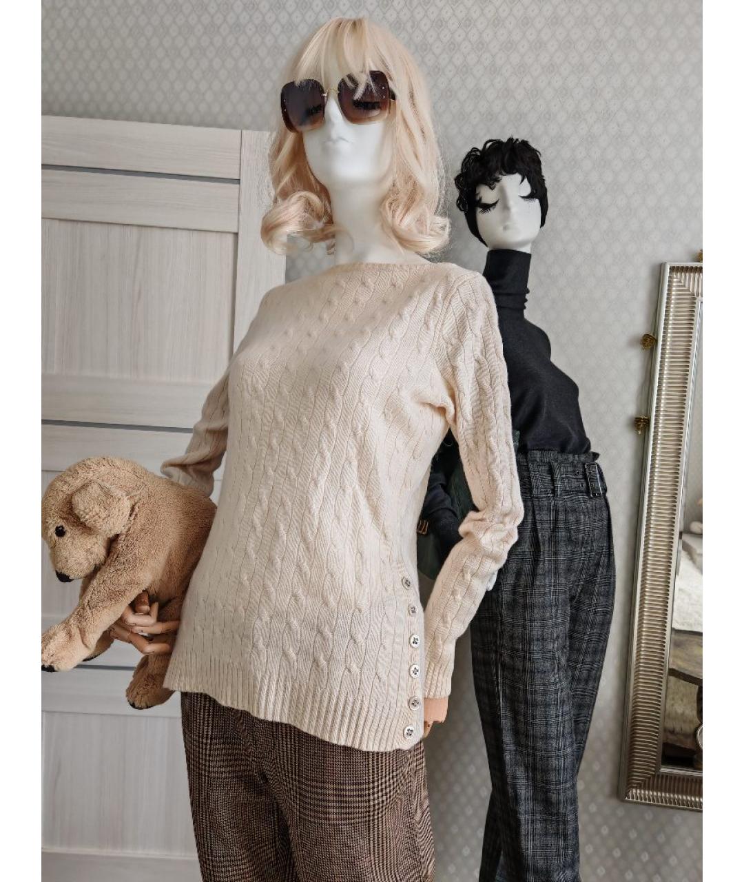 RALPH LAUREN Бежевый кашемировый джемпер / свитер, фото 7