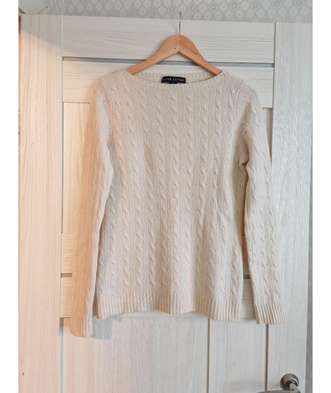 RALPH LAUREN Бежевый кашемировый джемпер / свитер, фото 9