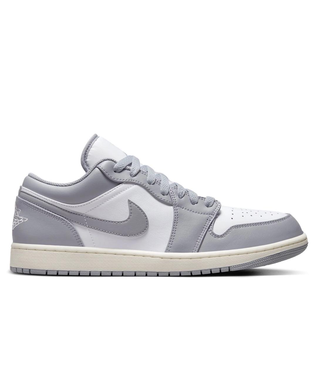 JORDAN Серые кожаные низкие кроссовки / кеды, фото 1