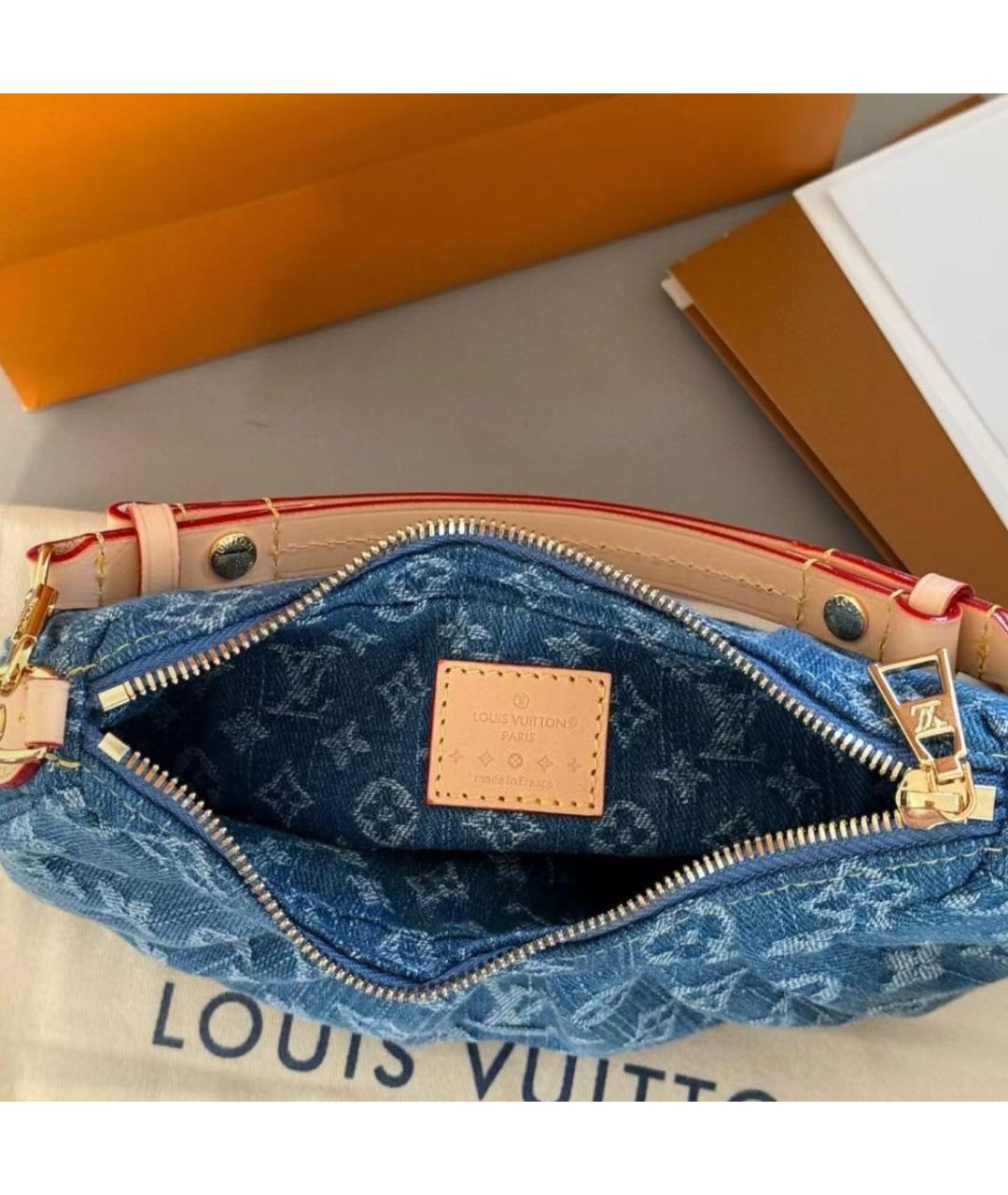 LOUIS VUITTON Синяя деним сумка с короткими ручками, фото 4